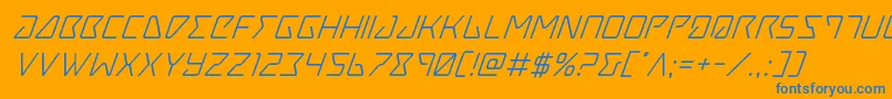 Tracersuperital Font – Blue Fonts on Orange Background