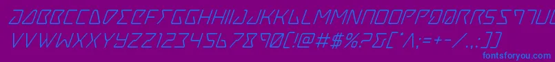 Шрифт Tracersuperital – синие шрифты на фиолетовом фоне
