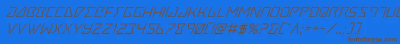 Tracersuperital Font – Brown Fonts on Blue Background