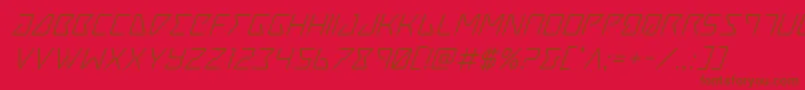 フォントTracersuperital – 赤い背景に茶色の文字