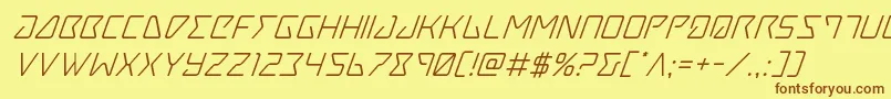 Tracersuperital Font – Brown Fonts on Yellow Background