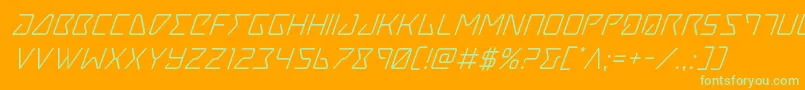Tracersuperital Font – Green Fonts on Orange Background