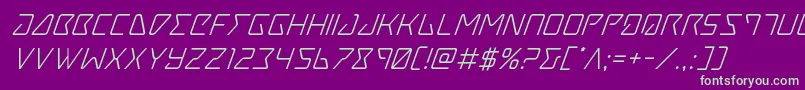 Tracersuperital Font – Green Fonts on Purple Background