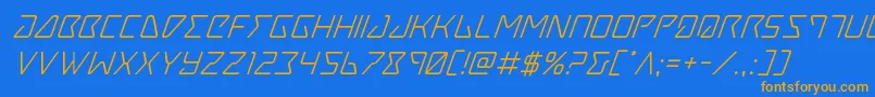 Tracersuperital Font – Orange Fonts on Blue Background
