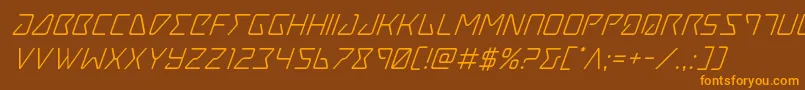 Tracersuperital Font – Orange Fonts on Brown Background
