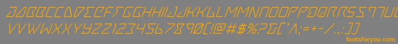 Tracersuperital-Schriftart – Orangefarbene Schriften auf grauem Hintergrund