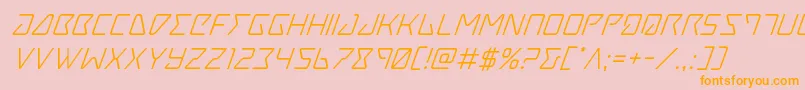 Tracersuperital Font – Orange Fonts on Pink Background