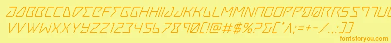 Tracersuperital Font – Orange Fonts on Yellow Background