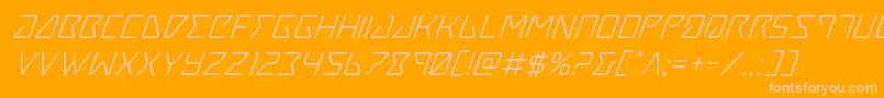 Tracersuperital Font – Pink Fonts on Orange Background