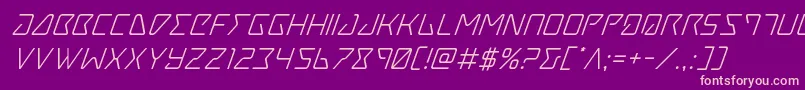 Tracersuperital Font – Pink Fonts on Purple Background