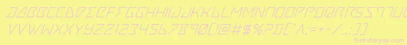 Tracersuperital Font – Pink Fonts on Yellow Background