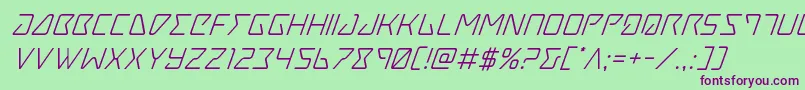 Tracersuperital Font – Purple Fonts on Green Background