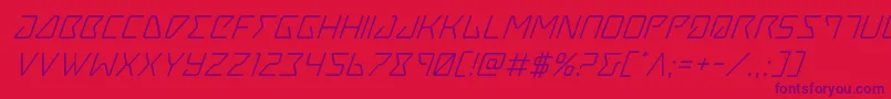 Tracersuperital Font – Purple Fonts on Red Background