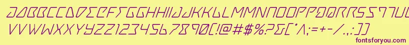 Tracersuperital Font – Purple Fonts on Yellow Background