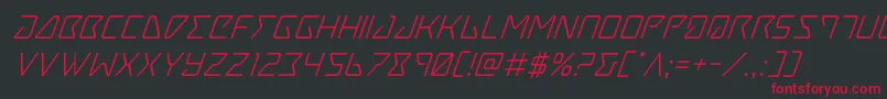 Tracersuperital Font – Red Fonts on Black Background