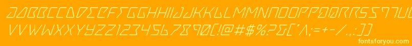 Tracersuperital Font – Yellow Fonts on Orange Background