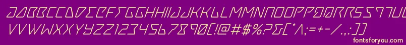 Tracersuperital Font – Yellow Fonts on Purple Background