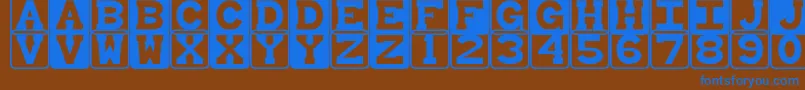 BabyBlocks Font – Blue Fonts on Brown Background