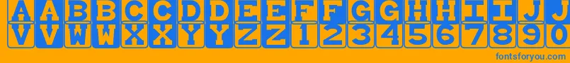 BabyBlocks Font – Blue Fonts on Orange Background