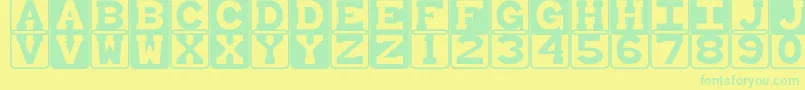BabyBlocks Font – Green Fonts on Yellow Background