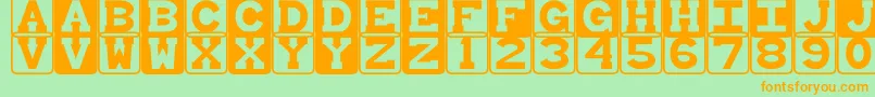 BabyBlocks Font – Orange Fonts on Green Background