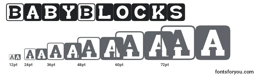 Размеры шрифта BabyBlocks