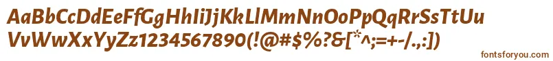 LunasansExtrabolditalic-fontti – ruskeat fontit valkoisella taustalla