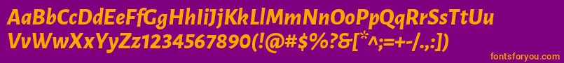 LunasansExtrabolditalic Font – Orange Fonts on Purple Background