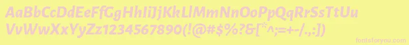 LunasansExtrabolditalic Font – Pink Fonts on Yellow Background