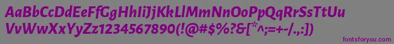 LunasansExtrabolditalic Font – Purple Fonts on Gray Background