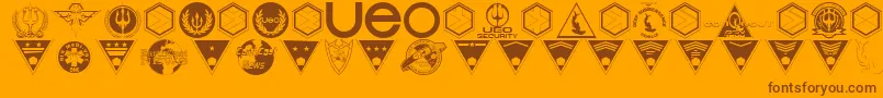 BeneathTheSurfaceDingbats Font – Brown Fonts on Orange Background