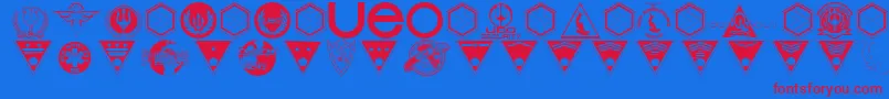 BeneathTheSurfaceDingbats Font – Red Fonts on Blue Background