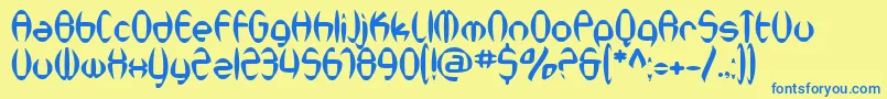 SfSynthonicPop Font – Blue Fonts on Yellow Background