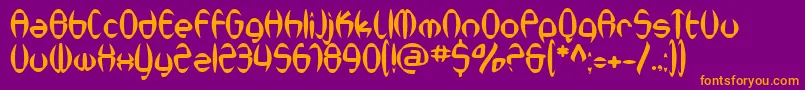 SfSynthonicPop Font – Orange Fonts on Purple Background