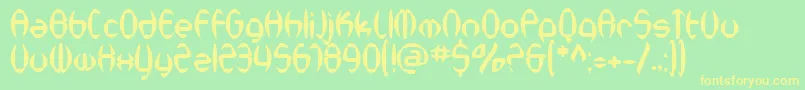 SfSynthonicPop Font – Yellow Fonts on Green Background