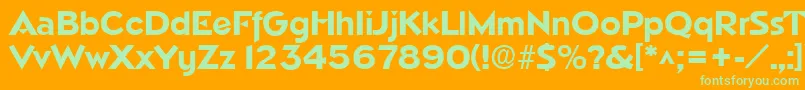 NapaSfBold Font – Green Fonts on Orange Background