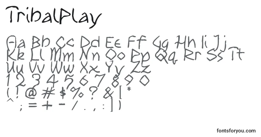 Czcionka TribalPlay – alfabet, cyfry, specjalne znaki