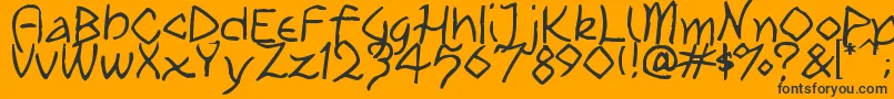 TribalPlay-Schriftart – Schwarze Schriften auf orangefarbenem Hintergrund