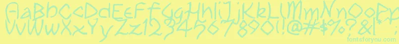 TribalPlay-fontti – vihreät fontit keltaisella taustalla