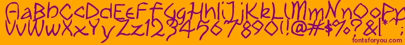 TribalPlay-fontti – violetit fontit oranssilla taustalla