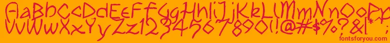 TribalPlay-Schriftart – Rote Schriften auf orangefarbenem Hintergrund