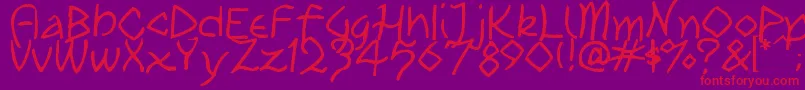 Czcionka TribalPlay – czerwone czcionki na fioletowym tle