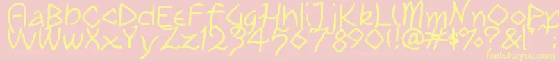 Шрифт TribalPlay – жёлтые шрифты на розовом фоне