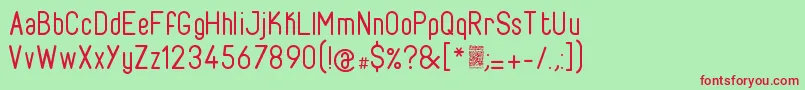 FabioloRegular Font – Red Fonts on Green Background