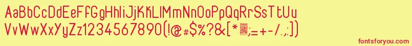 FabioloRegular Font – Red Fonts on Yellow Background
