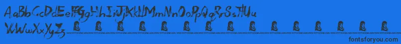 DeadWood Font – Black Fonts on Blue Background