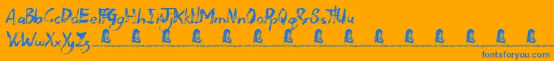 fuente DeadWood – Fuentes Azules Sobre Fondo Naranja