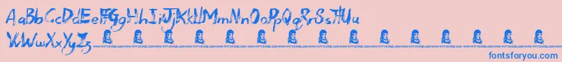 DeadWood Font – Blue Fonts on Pink Background