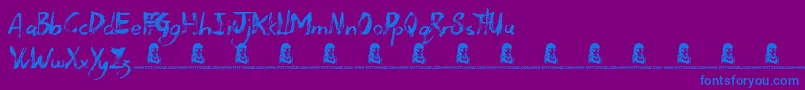 DeadWood Font – Blue Fonts on Purple Background