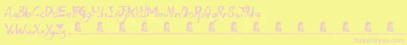 DeadWood Font – Pink Fonts on Yellow Background